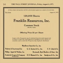 写真 : 公開時のフランクリン・リソーシズ・インク株式